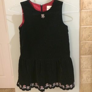 Hanna Andersson Black Velvet Little Girls Jumper Dress‎